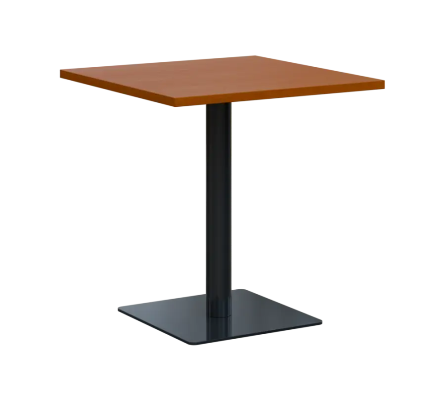 SQT 450 - 2 stůl hranlatý, deska 700x700 mm, síla 25 mm, trubková noha černá, třešeň šumavská